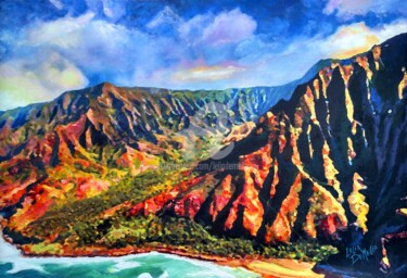 Painting titled "Na Pali No. 2" by Lelia, Original Artwork