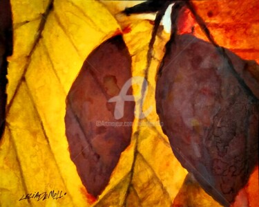 Painting titled "Autumn No.2" by Lelia, Original Artwork, Watercolor