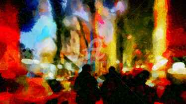 Картина под названием "City Lights" - Lelia, Подлинное произведение искусства, Масло