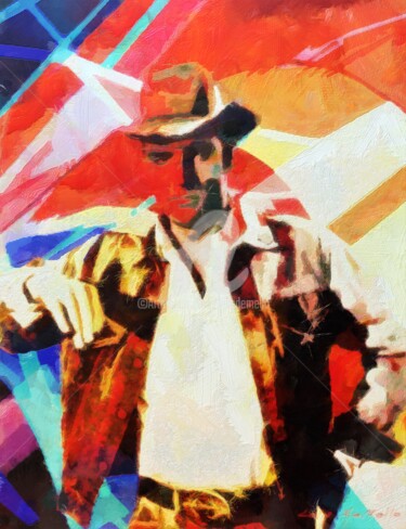 Malerei mit dem Titel "Elvis" von Lelia, Original-Kunstwerk, Acryl