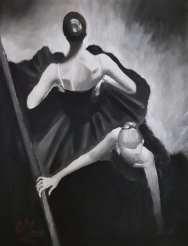 Schilderij getiteld "bianco e nero" door Raffaele D'Errico, Origineel Kunstwerk, Olie