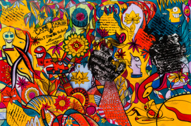 Peinture intitulée "histoire de jeux" par Leloluce, Œuvre d'art originale, Acrylique Monté sur Autre panneau rigide