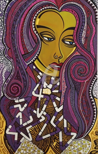 Painting titled "Lady  Kratom" by Michel Leonard (LEM), Original Artwork, Acrylic