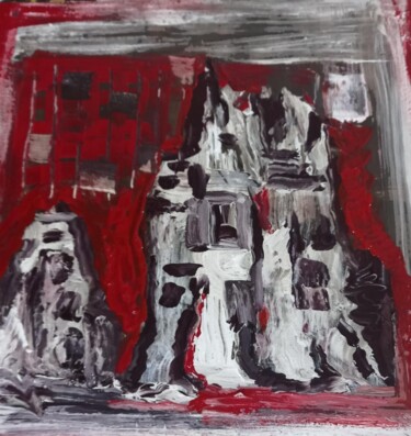 Malerei mit dem Titel "Ruines 2 (diptyque)" von Lemanoé Art, Original-Kunstwerk, Acryl