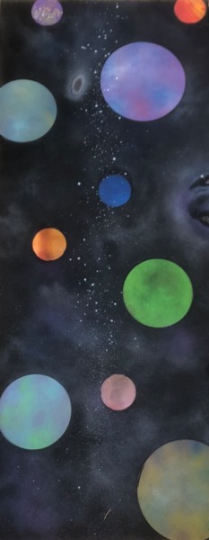 Galaxie Peinture intitulée "Galaxie" par Louka05, Œuvre d'art originale, Bombe aérosol