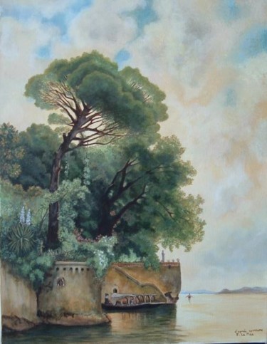 Pintura intitulada "Isola Bella d'après…" por Françoise Le Mée, Obras de arte originais, Acrílico