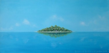 Painting titled "L'île de Jacques et…" by Françoise Le Mée, Original Artwork