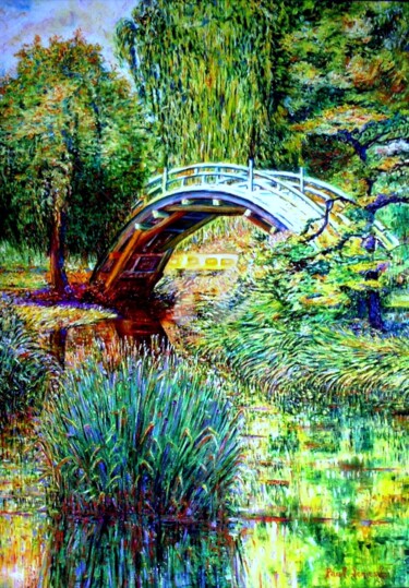 Peinture intitulée "le-pont entre le pè…" par Lemeslejp, Œuvre d'art originale, Huile