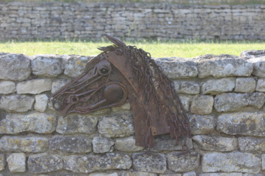 「Tête de cheval」というタイトルの彫刻 Le Métalisteによって, オリジナルのアートワーク, 金属