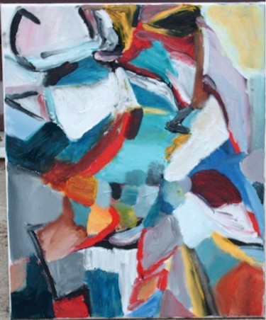 Painting titled "abstrait" by Jean Yves Lemeur, Original Artwork, Oil