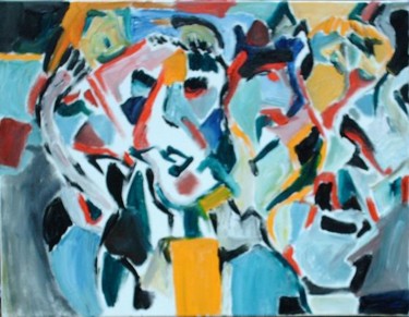 Peinture intitulée "groupe" par Jean Yves Lemeur, Œuvre d'art originale, Huile