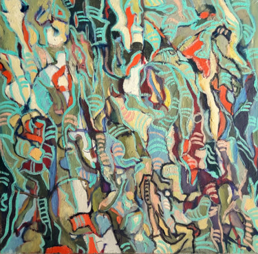 Картина под названием "5-abstract-oil-on-c…" - Lubalem, Подлинное произведение искусства, Масло