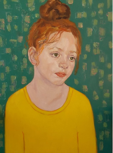 Картина под названием "Portrait of girl  L…" - Lubalem, Подлинное произведение искусства, Масло Установлен на Деревянная рам…
