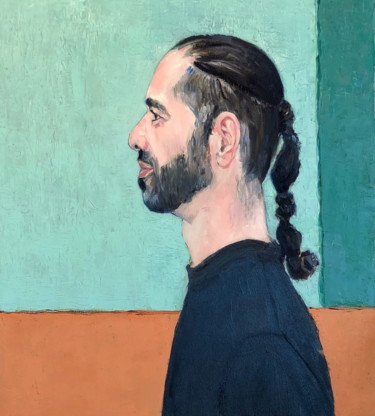Pintura intitulada "Portrait of young m…" por Lubalem, Obras de arte originais, Óleo
