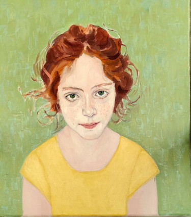 Картина под названием "Portrait of girl  L…" - Lubalem, Подлинное произведение искусства, Масло