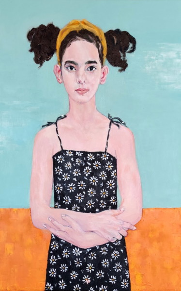 Картина под названием "Portrait of girl  H…" - Lubalem, Подлинное произведение искусства, Масло