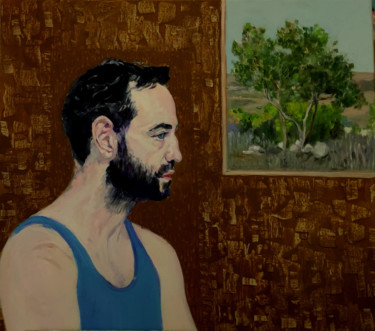 Картина под названием "Portrait of young m…" - Lubalem, Подлинное произведение искусства, Масло