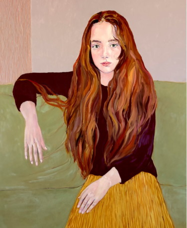 Картина под названием "Portrait of girl Li…" - Lubalem, Подлинное произведение искусства, Масло