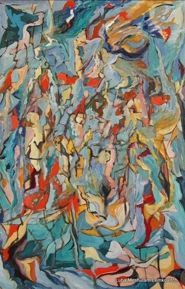 Картина под названием "Blue abstract" - Lubalem, Подлинное произведение искусства, Масло