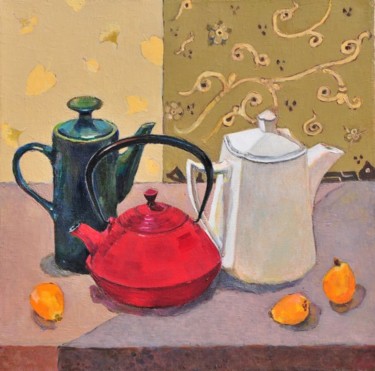 Картина под названием "Still life with tea…" - Lubalem, Подлинное произведение искусства, Другой