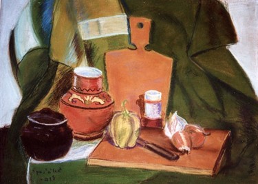 Painting titled "Still life" by Lubalem, Original Artwork, Oil