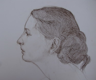 Рисунок под названием "Portrait of young w…" - Lubalem, Подлинное произведение искусства, Пастель