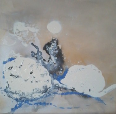 Painting titled "Roule Boule Bleue !…" by Martine Lemoine, Original Artwork, Acrylic