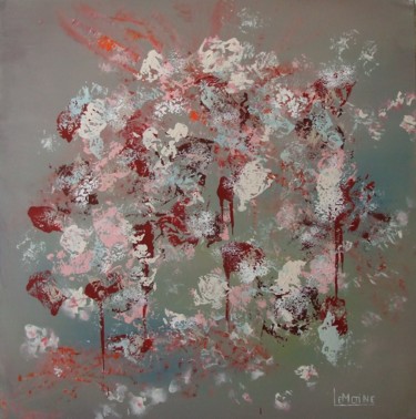 Pintura intitulada "Bouquet Gris 2015 N3" por Martine Lemoine, Obras de arte originais, Acrílico