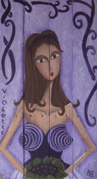 Peinture intitulée "violette" par Lydi, Œuvre d'art originale