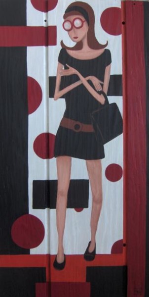 Painting titled "jeanne in the city" by Lydi, Original Artwork