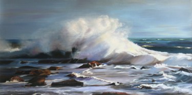 Wave light Peinture intitulée "Wave light" par Helen Hill, Œuvre d'art originale, Huile