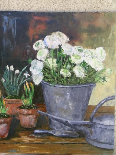 Painting titled "Fleurs de printemps" by Lena Bregeon, Original Artwork