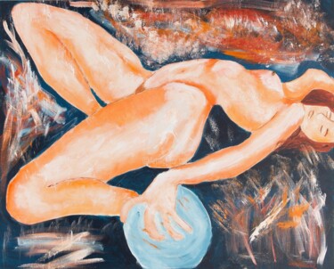 Painting titled "Nu Feminino" by Lena Gal, Original Artwork, Acrylic