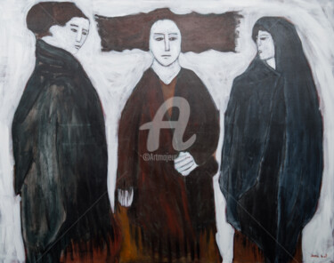 Pittura intitolato "Xailes negros" da Lena Gal, Opera d'arte originale, Acrilico
