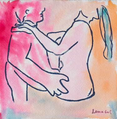 Pittura intitolato "Amando" da Lena Gal, Opera d'arte originale, Acquarello