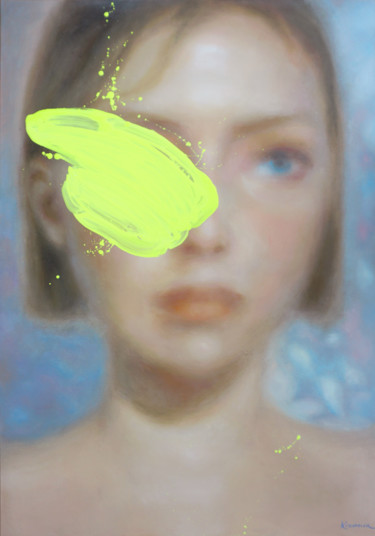 Картина под названием "Illusions#2" - Lena Krashevka, Подлинное произведение искусства, Акрил Установлен на Деревянная рама…