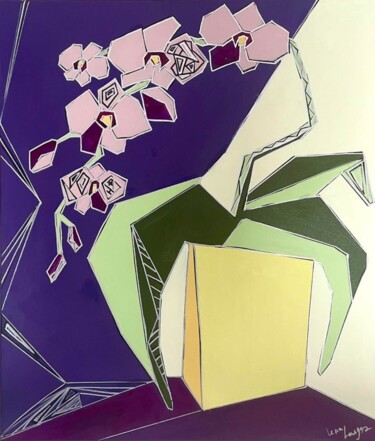 Painting titled "The Orchid" by Lena Langer, Original Artwork, Acrylic