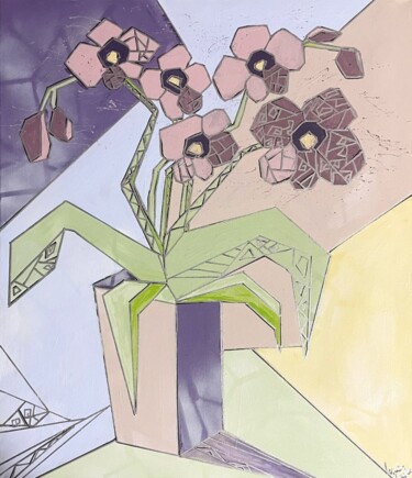 Картина под названием "Orchid 2" - Lena Langer, Подлинное произведение искусства, Акрил