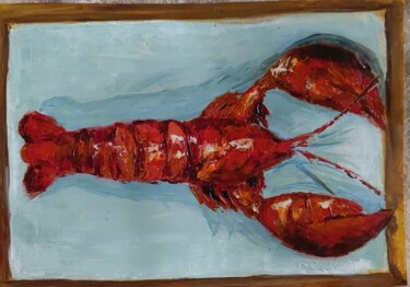 Painting titled ""Lobster"" by Lena Lito, Original Artwork, Oil