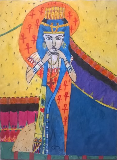 Painting titled "Queen Cleopatra" by Svetlana Mrevlishvili, Original Artwork
