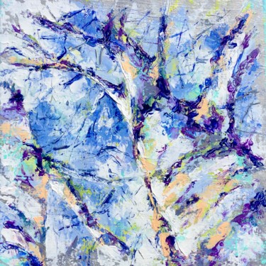 Painting titled "Триптих шум деревьев" by Elena Nadtochieva, Original Artwork, Acrylic