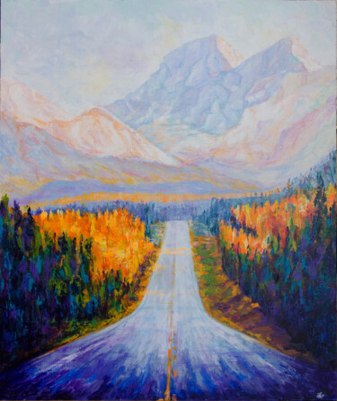 Картина под названием "Дорога в горы" - Елена Надточиева, Подлинное произведение искусства, Акрил