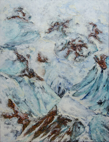 Картина под названием "Снежные вершины" - Елена Надточиева, Подлинное произведение искусства, Акрил