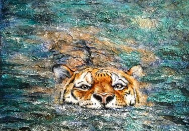 Картина под названием "Заплыв" - Елена Надточиева, Подлинное произведение искусства, Акрил