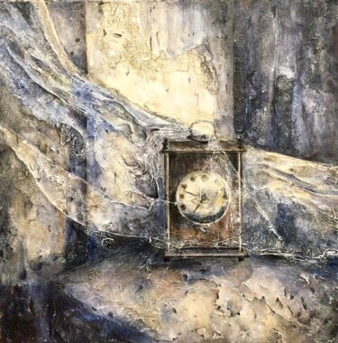 Painting titled "Старые часы" by Elena Nadtochieva, Original Artwork, Acrylic