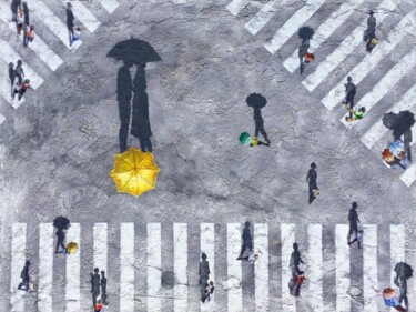 Картина под названием "В летний дождь на п…" - Елена Надточиева, Подлинное произведение искусства, Акрил