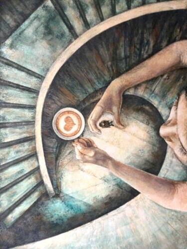 Schilderij getiteld "Кофейное настроение" door Elena Nadtochieva, Origineel Kunstwerk, Acryl