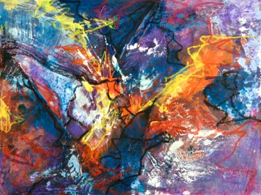 Ζωγραφική με τίτλο "Потоки огня и воды" από Елена Надточиева, Αυθεντικά έργα τέχνης, Ακρυλικό