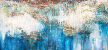Картина под названием "Water lilies" - Lena Oborina, Подлинное произведение искусства, Акрил