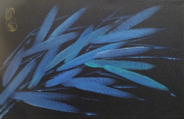 Pintura intitulada "Blue bamboo" por Lena Oma, Obras de arte originais, Acrílico